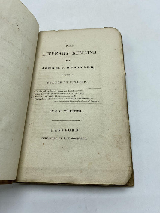 The Literary Remains of John G.C. Brainard