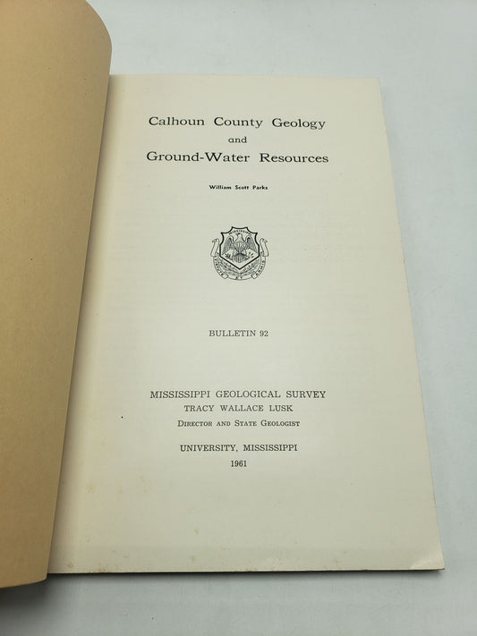 Calhoun County Geology: Ground-Water Resources (Mississippi Geological Bulletin 92)