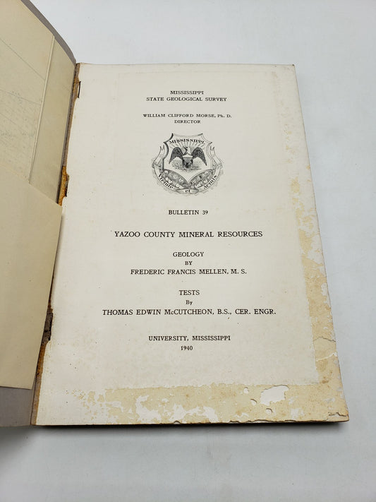 Yazoo County Mineral Resources (Mississippi Geological Bulletin 39)