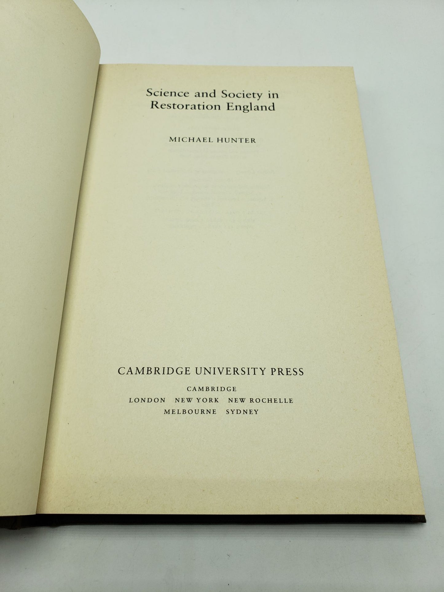 Science and Society in Restoration England