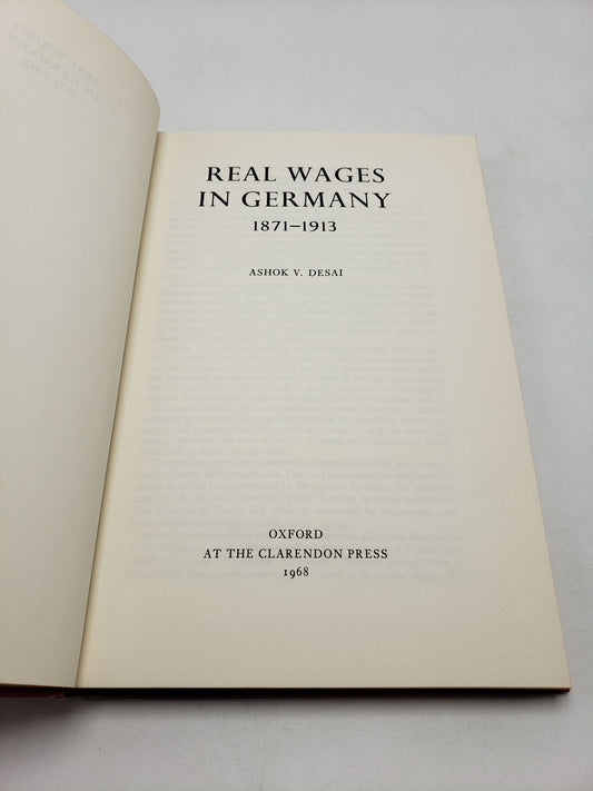 Real Wages In Germany 1871 - 1913
