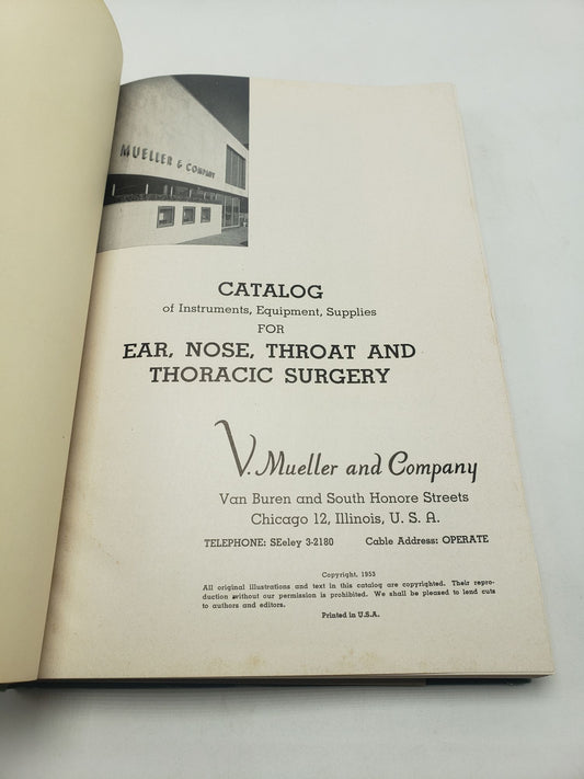 Catalog of Instruments, Equipment, Supplies For Ear, Nose, Throat and Thoracic Surgery