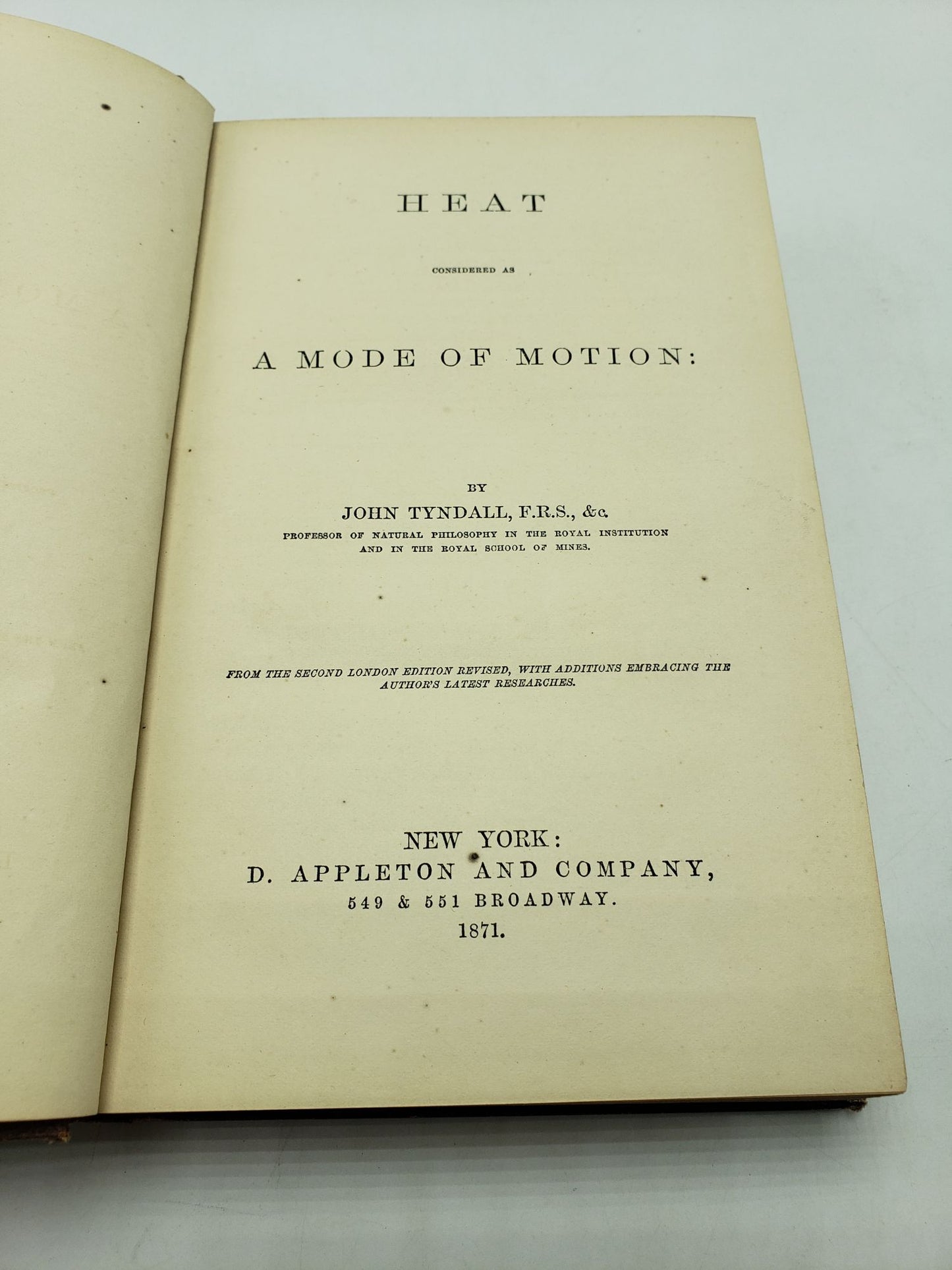 Heat Considered As A Mode Of Motion