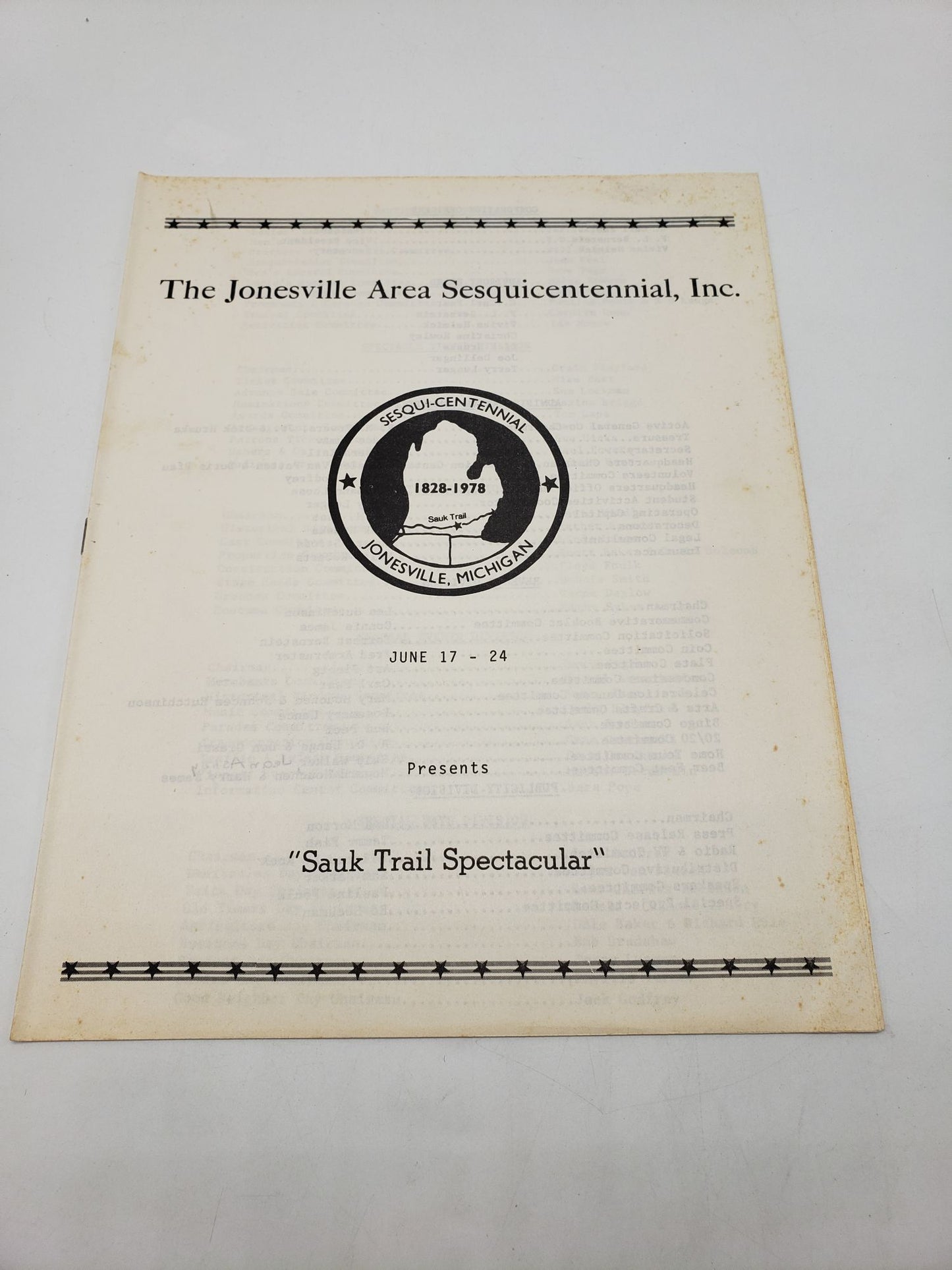 Jonesville Sesquicentennial Historical Record 1828 - 1978