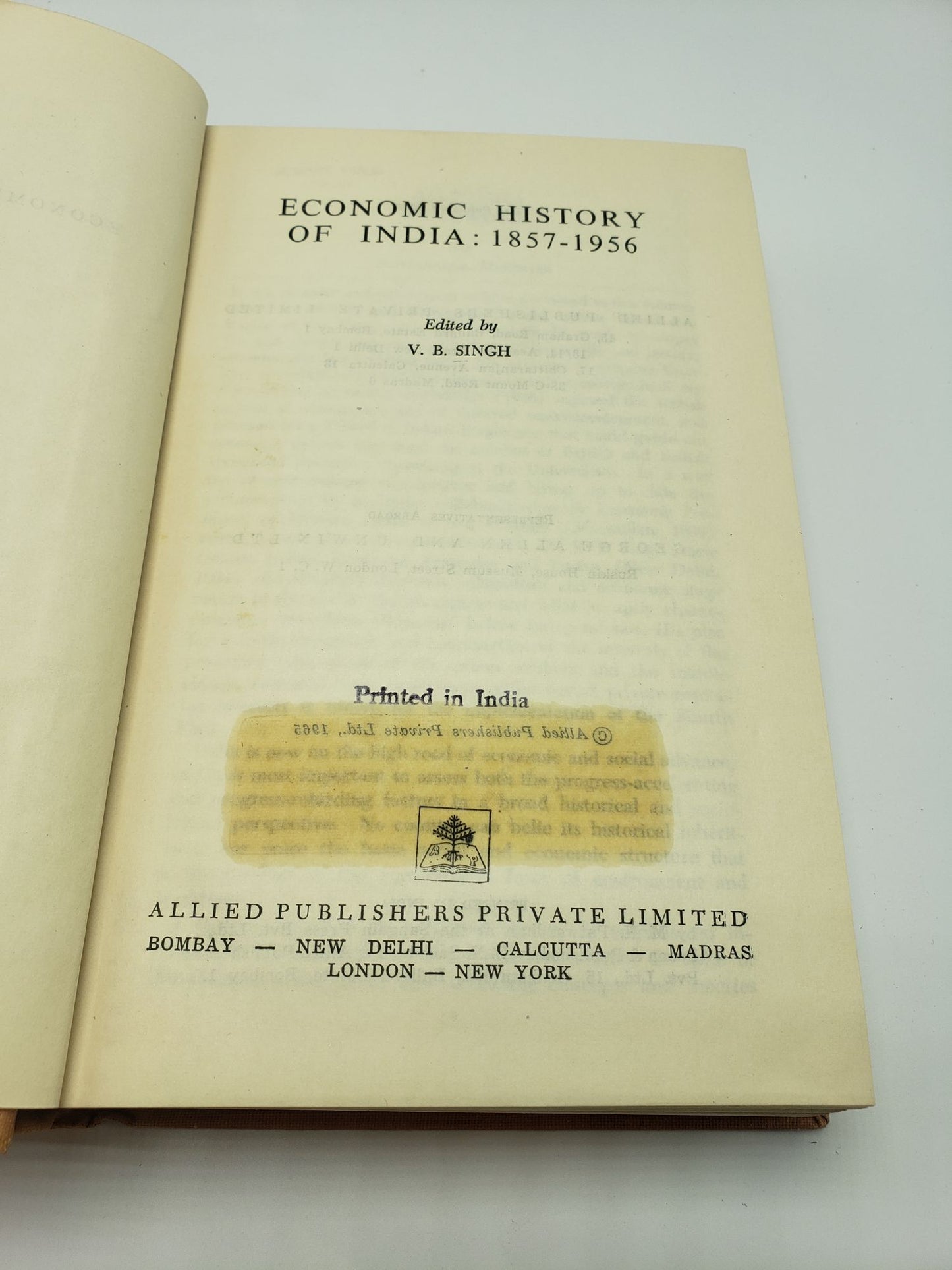 Economic History of India: 1857 - 1956