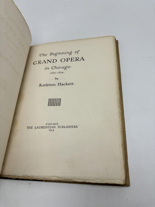 The Beginning Of Grand Opera In Chicago (1850-1859)