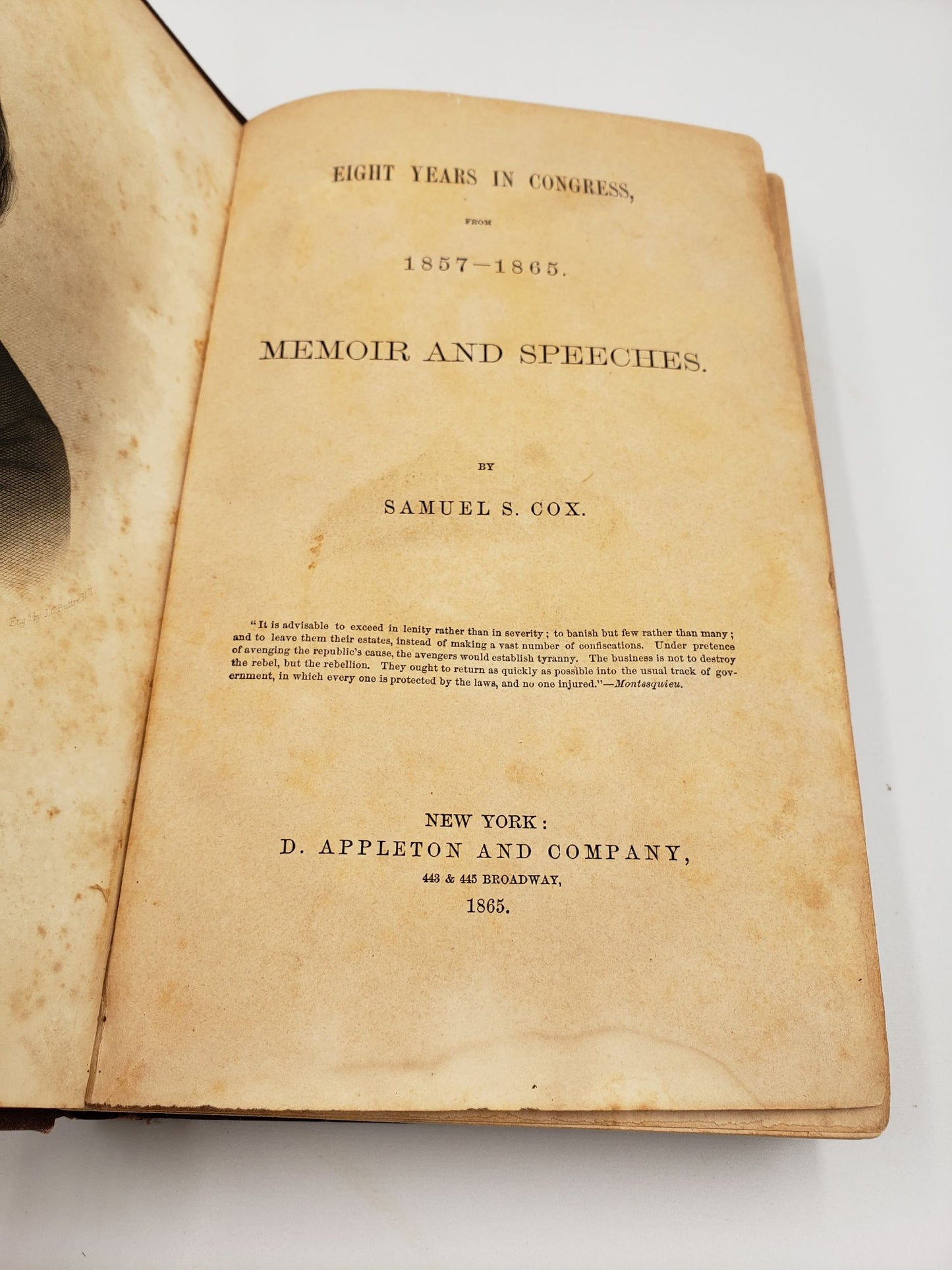Eight Year In Congress, From 1857 - 1865: Memoir And Speeches
