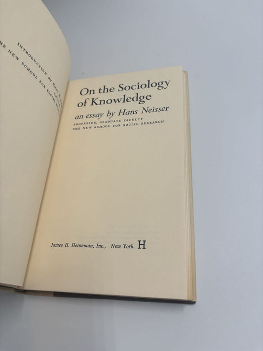 On The Sociology Of Knowledge: An Essay