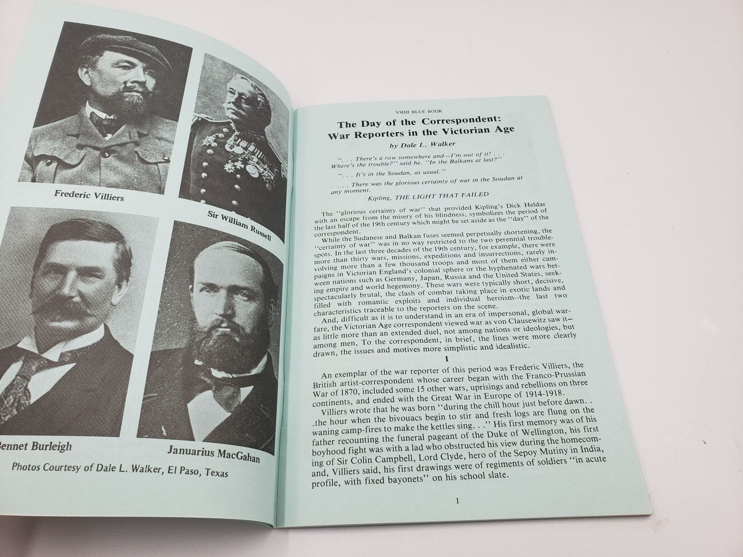 Victorian Military History Institute: Blue Book #1