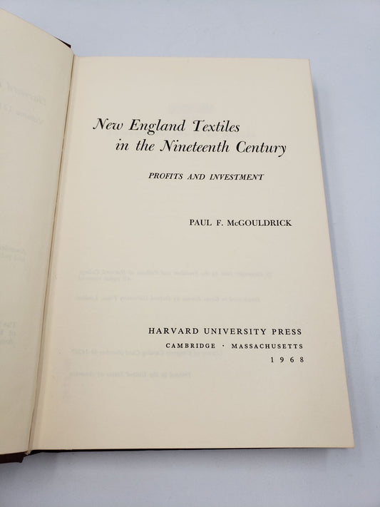 New England Textiles in the Nineteenth Century: Profits and Investment