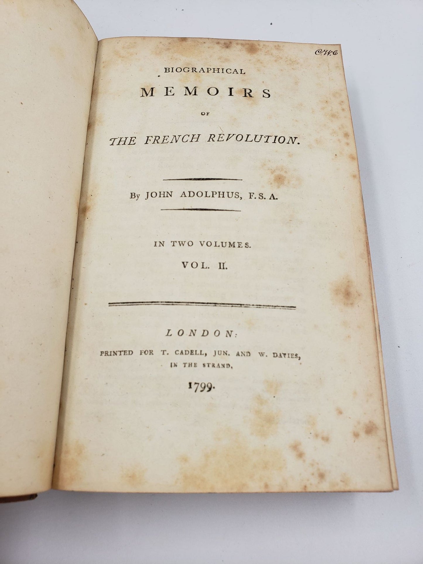 Biographical Memoirs Of The French Revolution (2 Vol. Set)