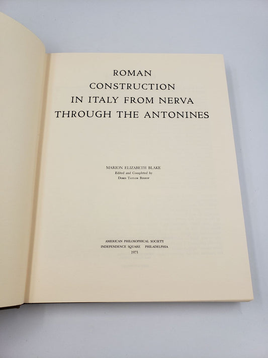 Roman Construction In Italy From Nerva Through The Antonines