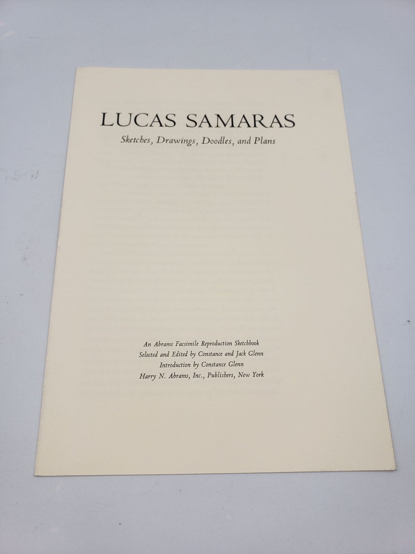 Lucas Samaras: Sketches, Drawings, Doodles, and Plans