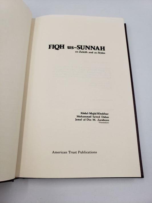 Fiqh us-unnah: As-Sayyid Sabiq (Alms tax and Fasting)