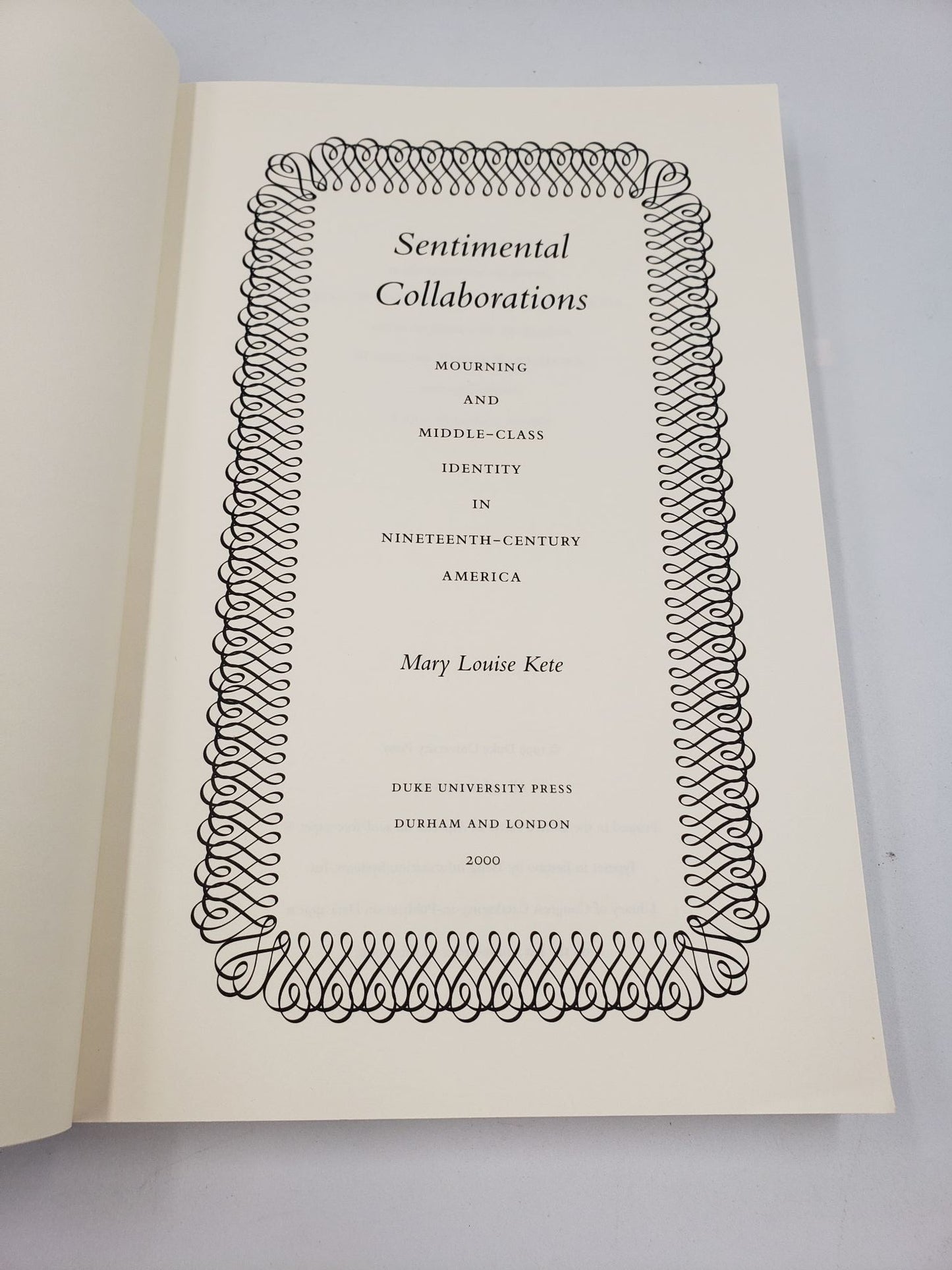 Sentimental Collaborations: Mourning and Middle-Class Identity in Nineteenth-Century America