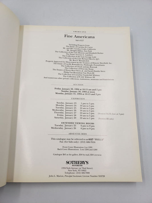 Fine Americana: New York January 28, 30 and 31, 1994
