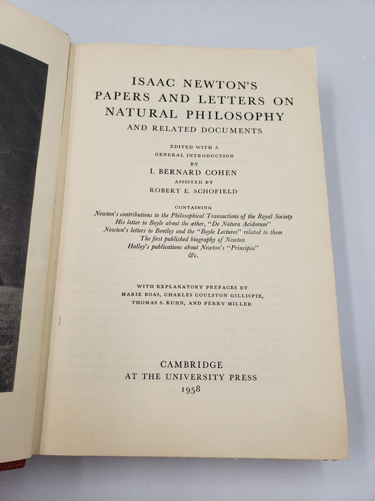 Isaac Newton's Papers And Letters On Natural Philosophy and Related Documents