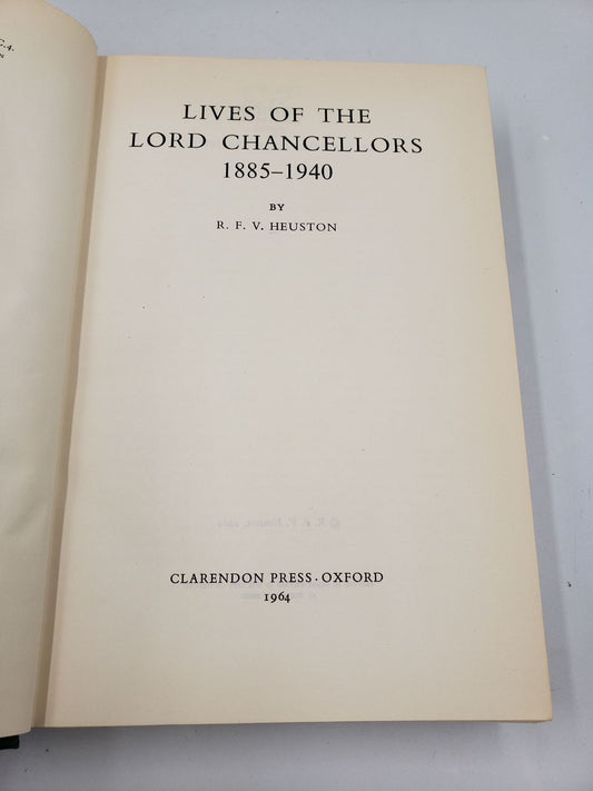 Lives Of The Lord Chancellors: 1885-1940