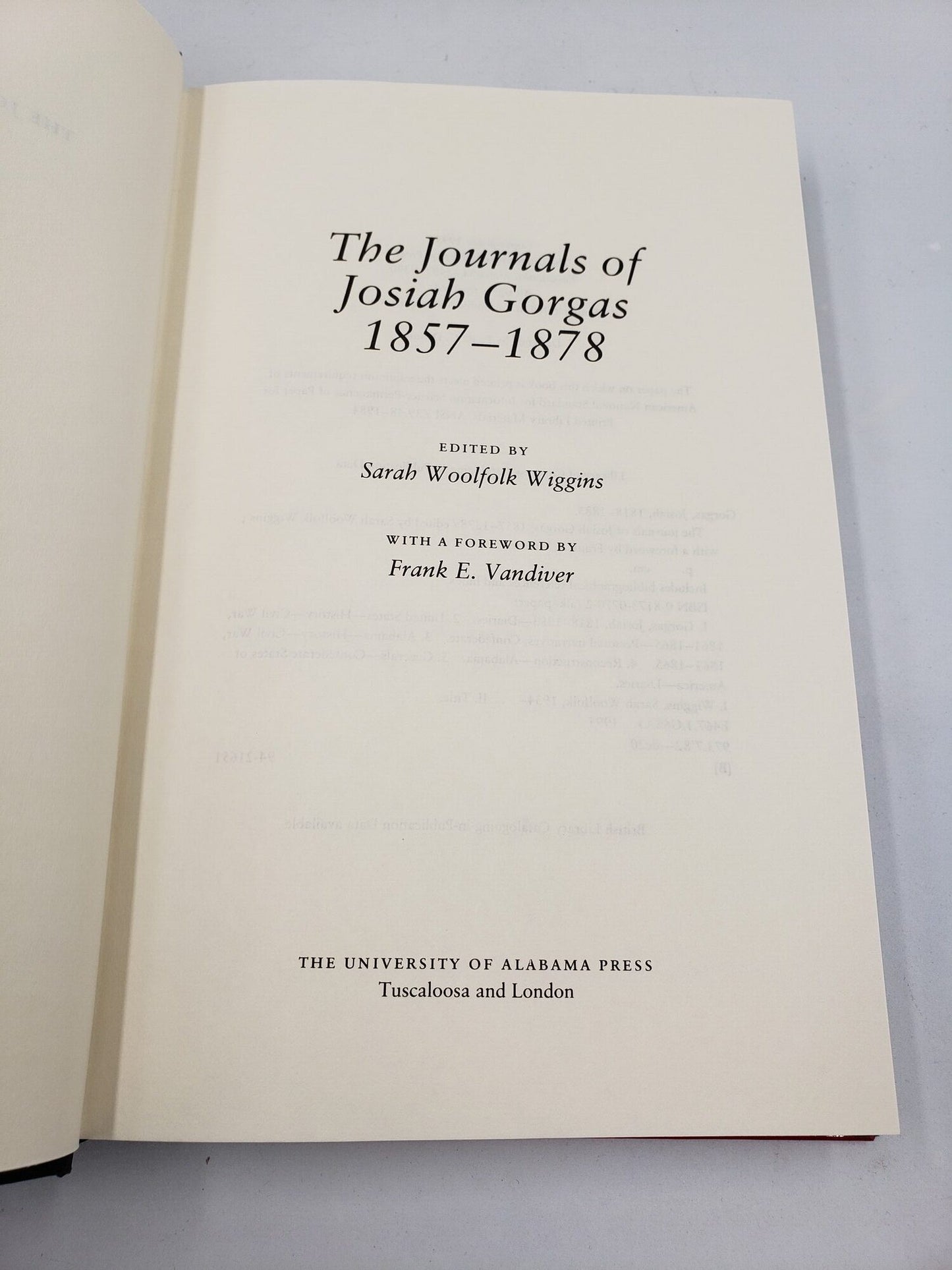 The Journals of Josiah Gorgas 1857-1878