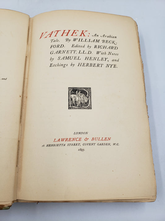 Vathek: An Araian Tale