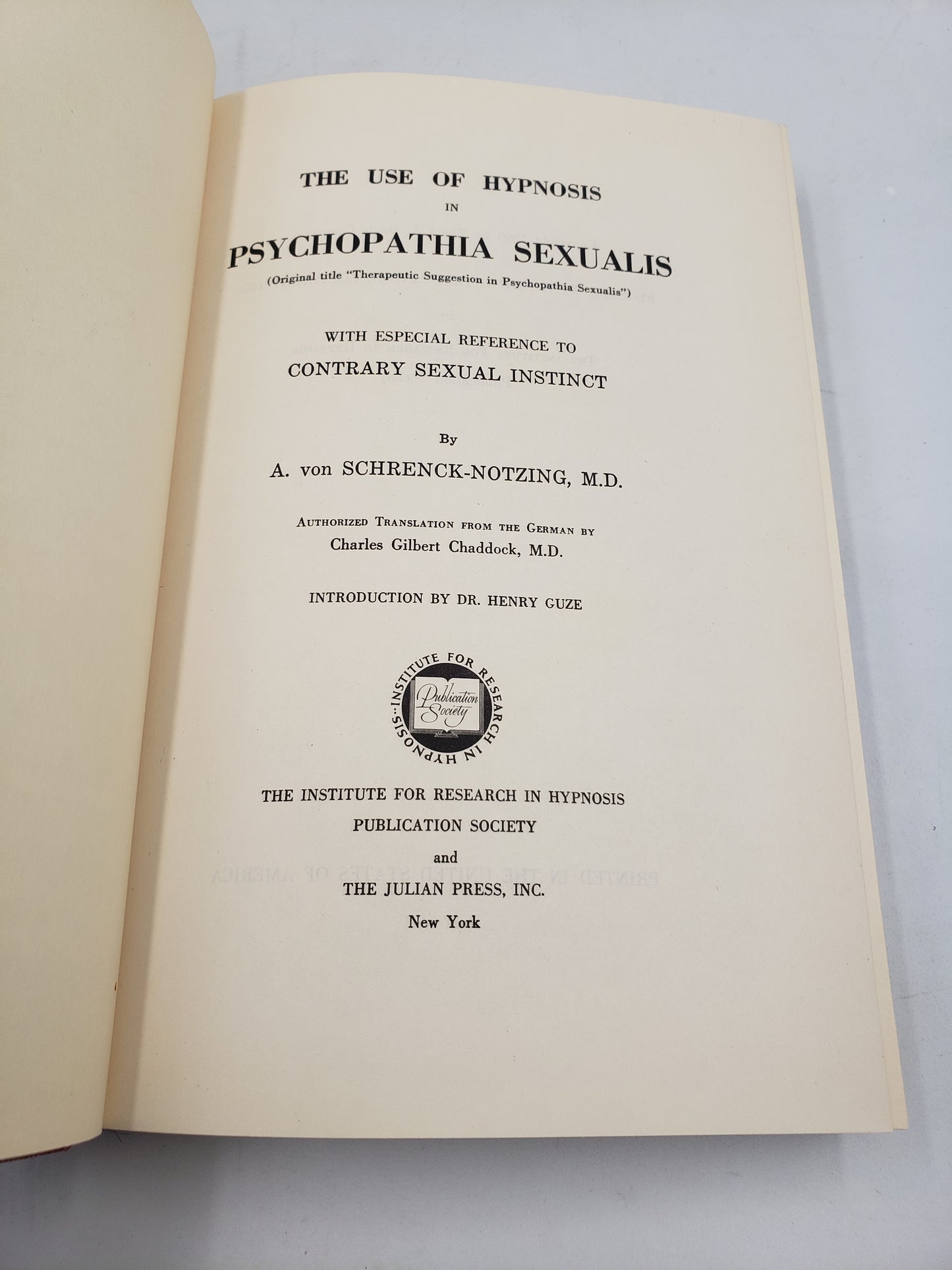 The Use of Hypnosis In Psychopathia Sexualis