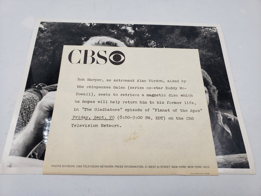 "Planet of the Apes" TV Show Promotional Photo with Ron Harper and Roddy McDowall
