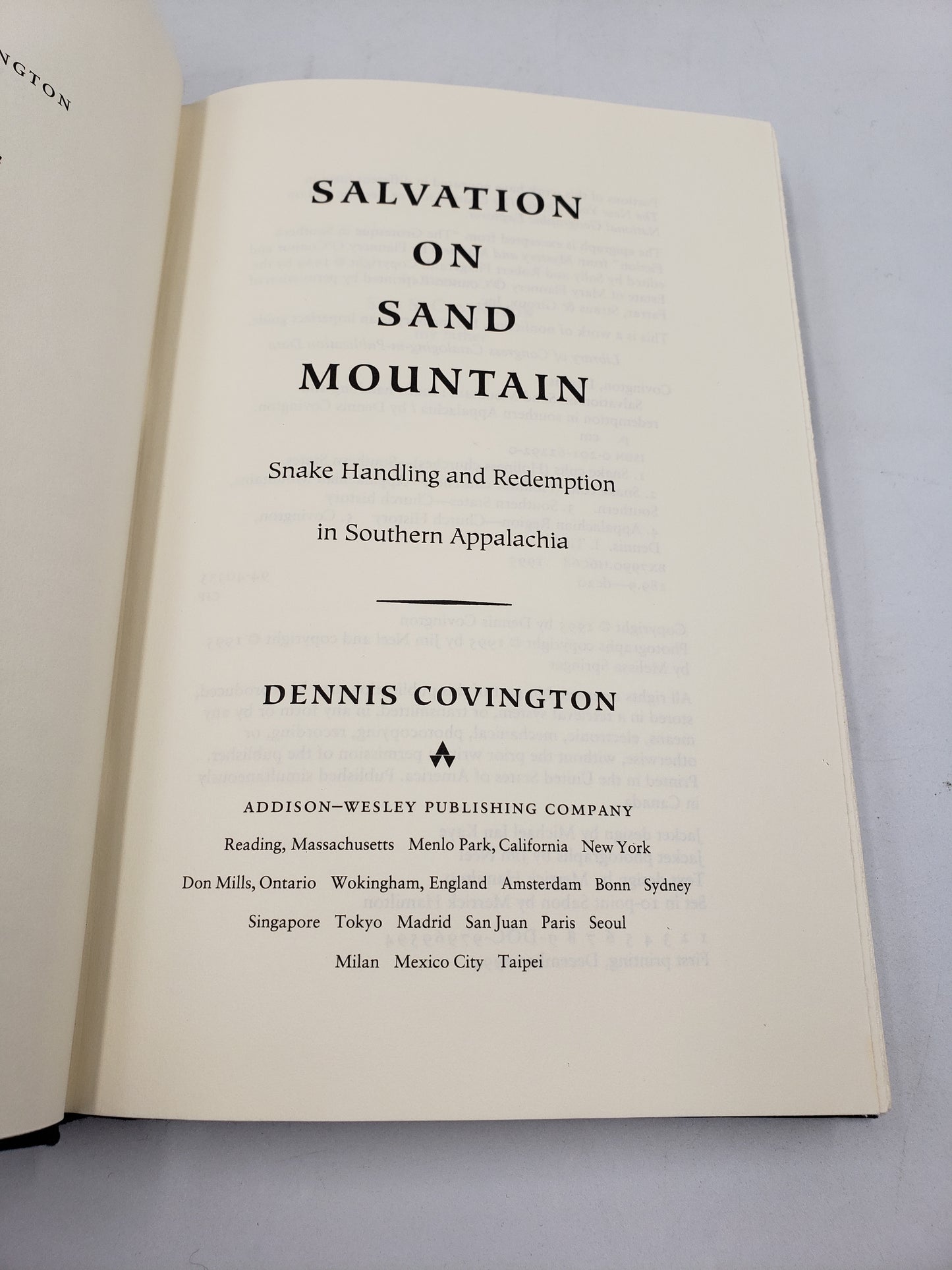 Salvation On Sand Mountain: Snake Handling and Redemption in Southern Appalachia