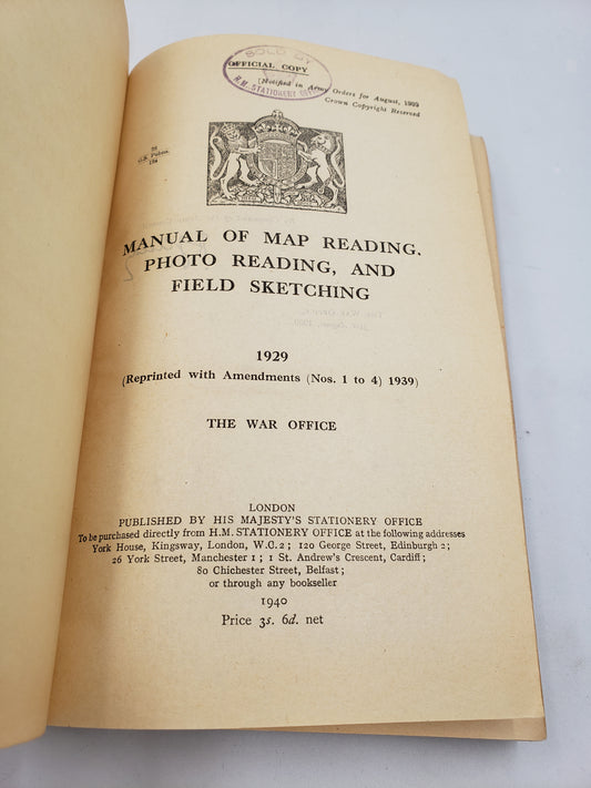 Manual Of Map Reading, Photo Reading, And Field Sketching