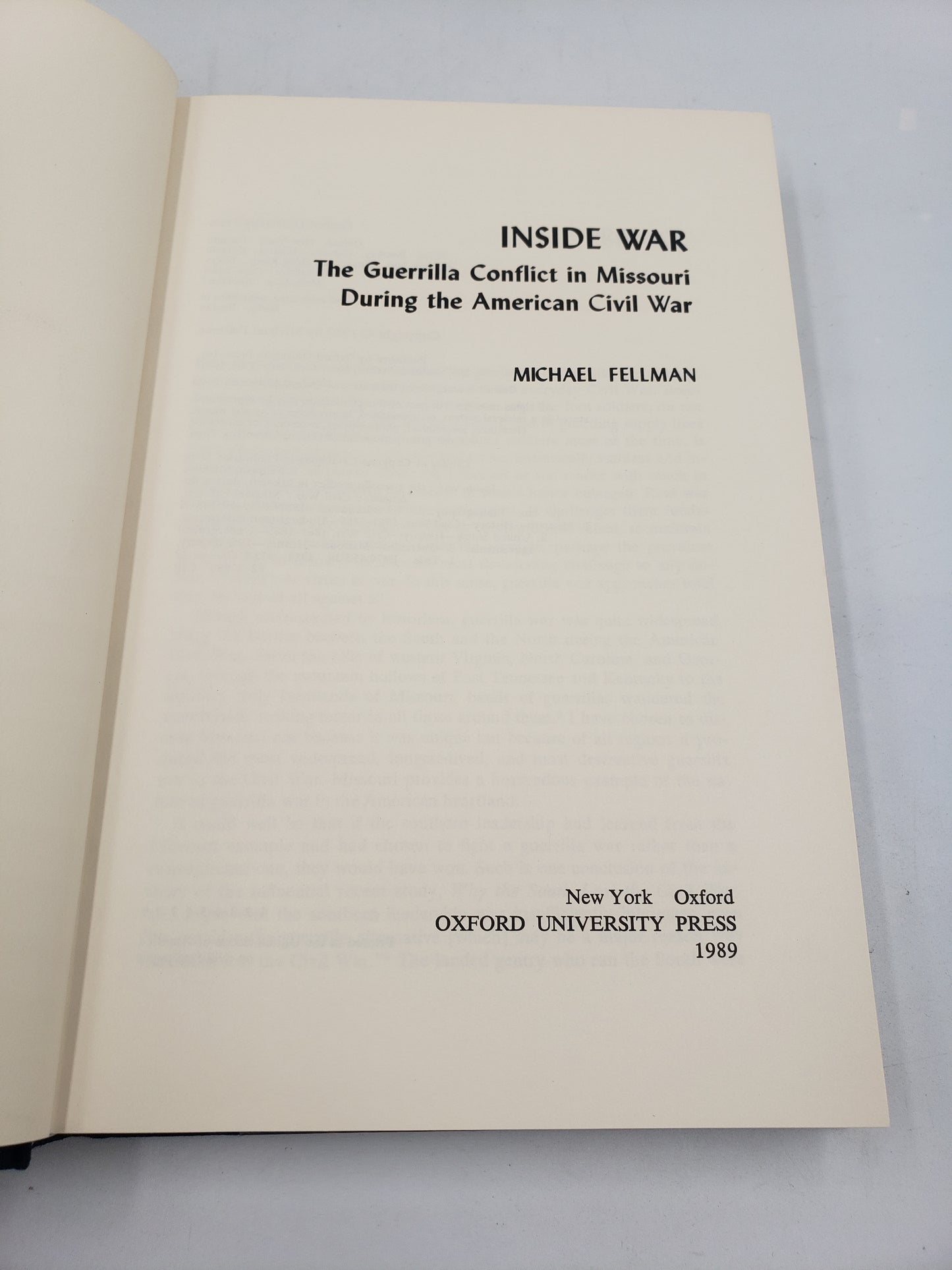 Inside War: The Guerrilla Conflict In Missouri During The American Civil War