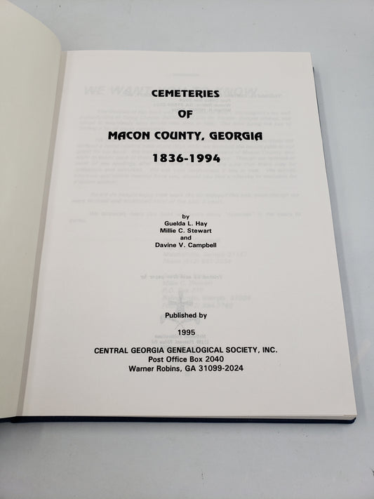 Cemeteries Of Macon County, Georgia 1836-1994