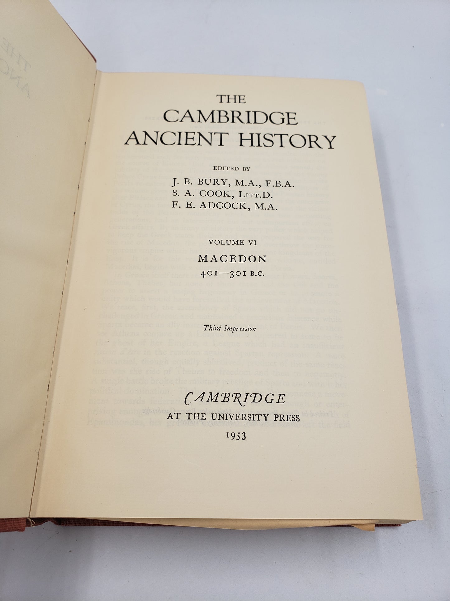 The Cambridge Ancient History: Macedon 401-301 B.C. (Volume 6)