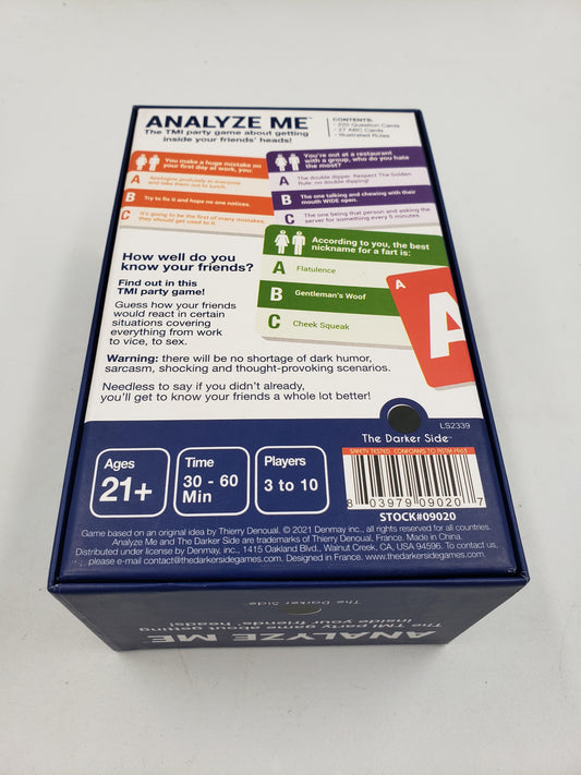 Analyze Me: The TMI party game about getting inside your friends' heads!