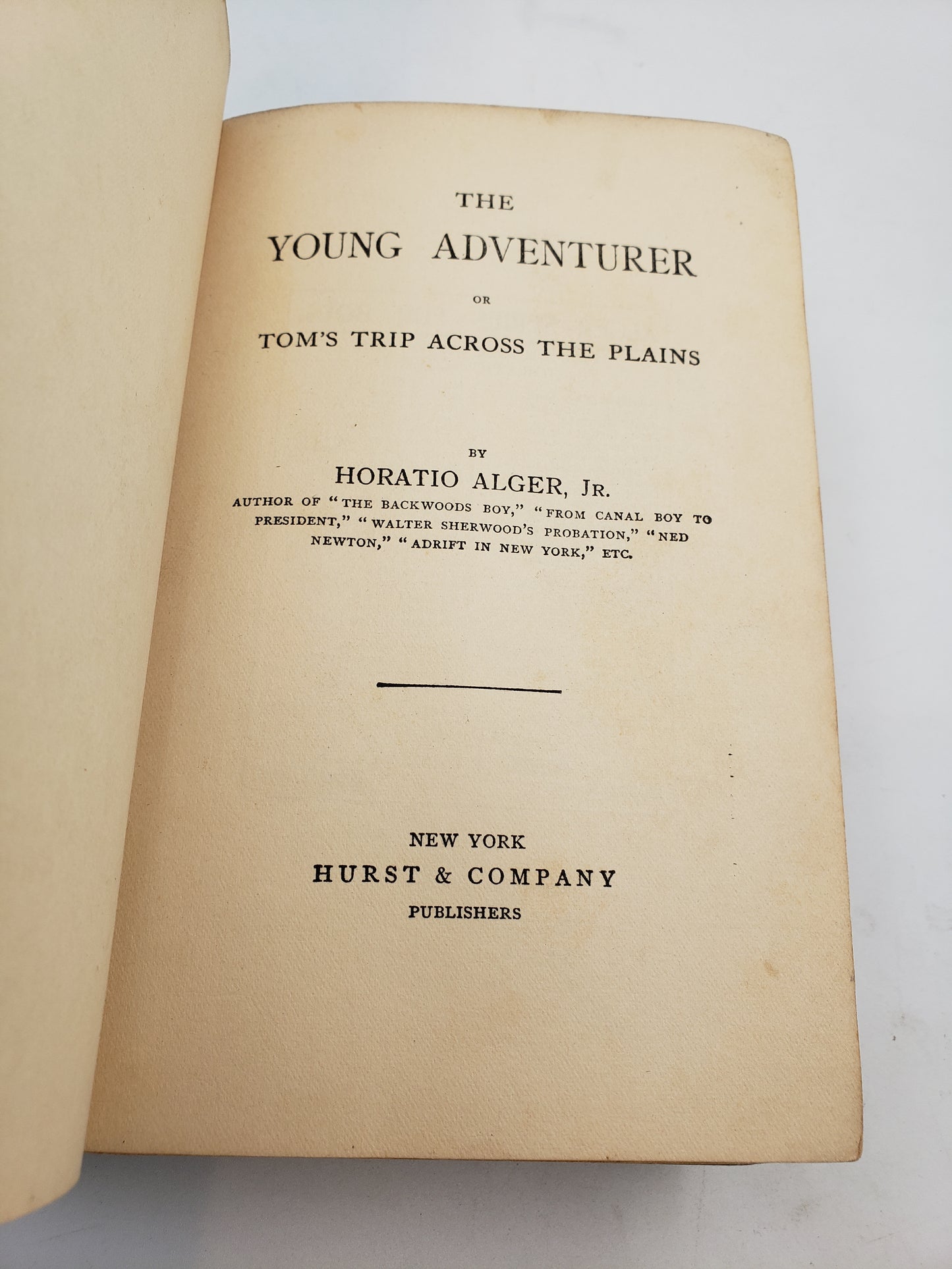 The Young Adventurer or Tom's Trip Across The Plains