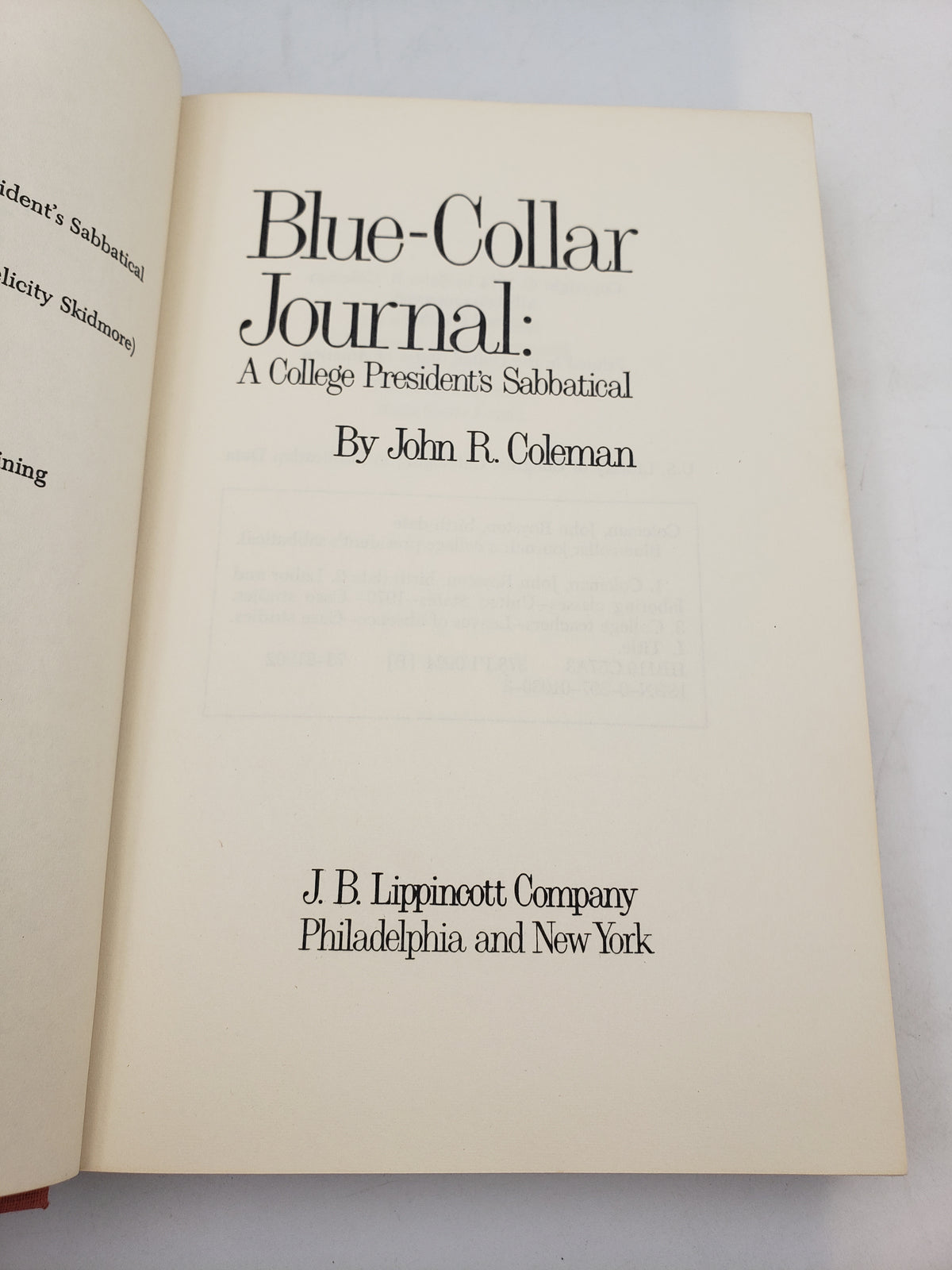 Blue-Collar Journal: A College President's Sabbatical