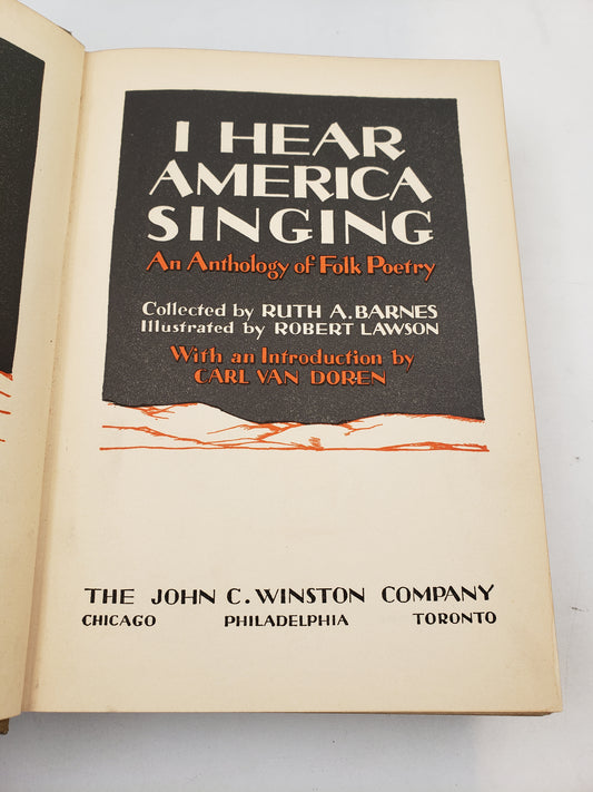 I Hear America Singing: An Anthology of Folk Poetry