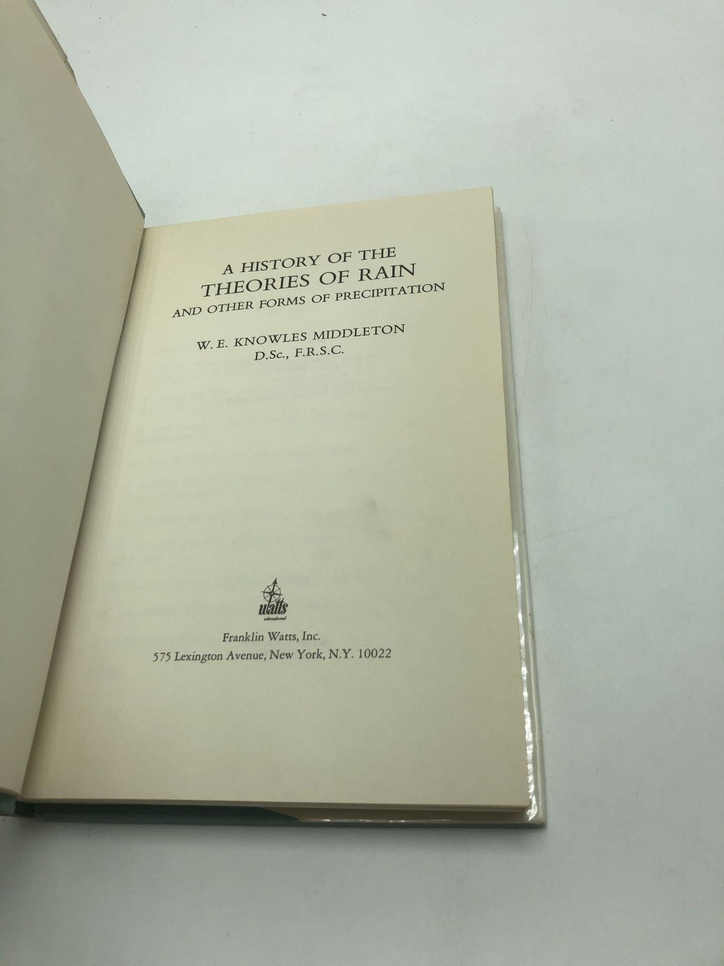 A History of the Theories of Rain
