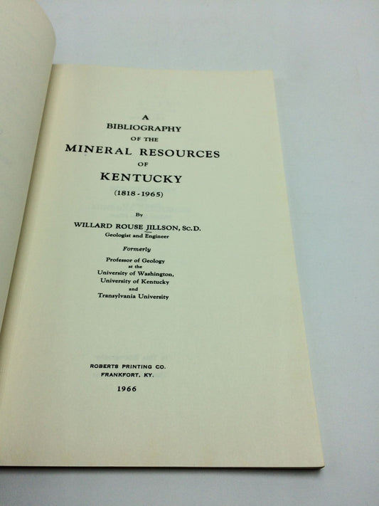 A Bibliography of the Mineral Resources of Kentucky (1818-1965)