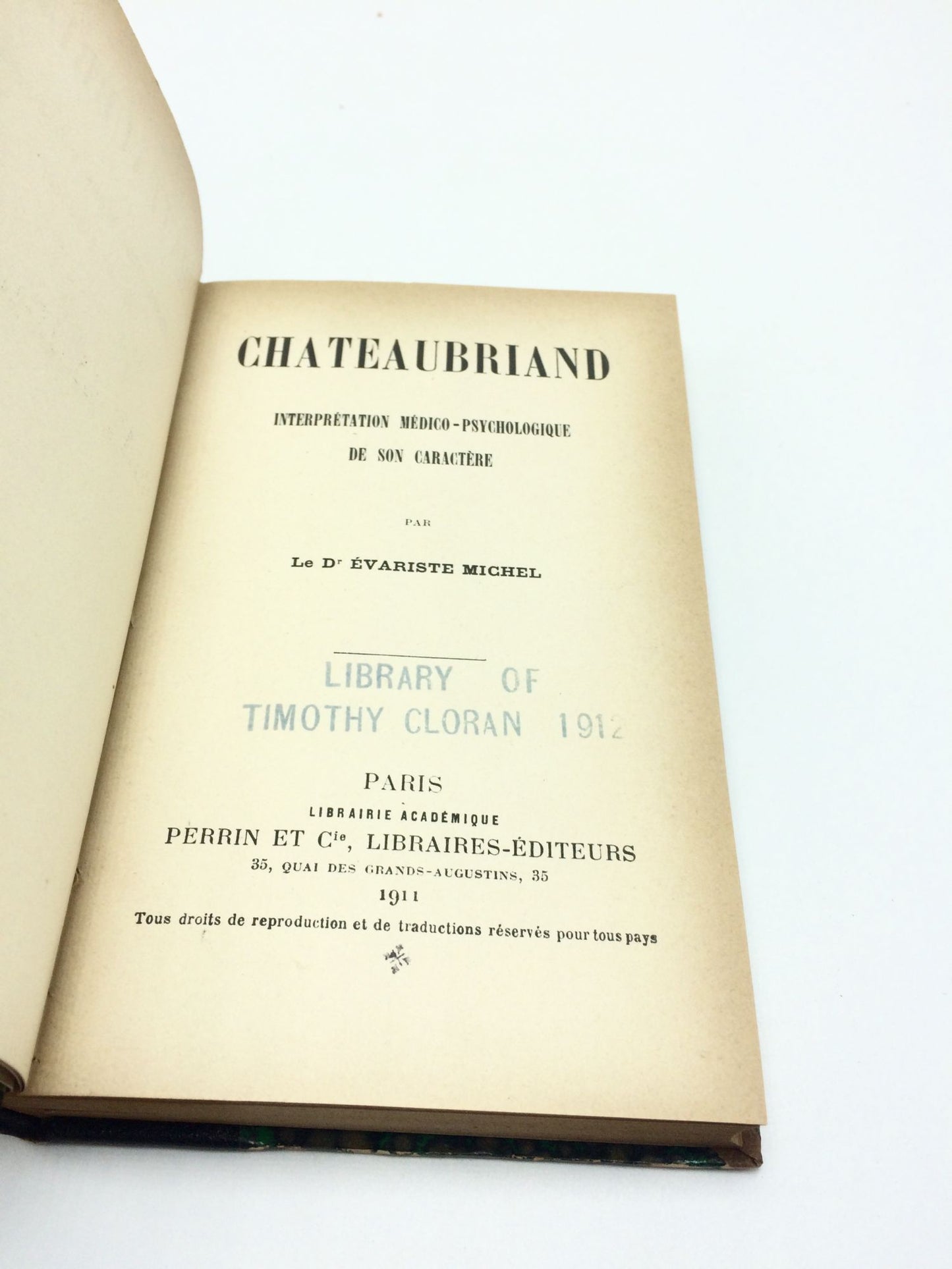 Chateaubriand: Interpretation Medico-Psychologigue