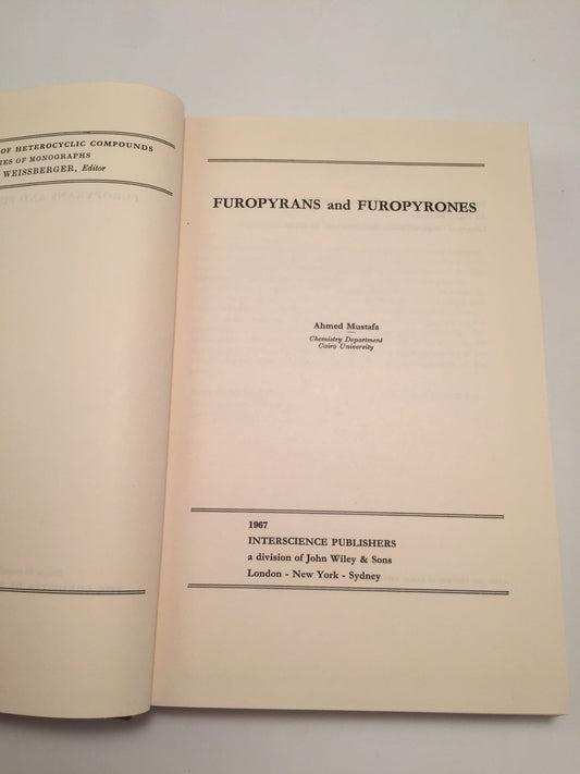 The Chemistry of Heterocyclic Compounds, Volume 23: Furopyrans and Furopyrones
