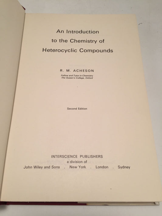 An Introduction to the Chemistry of Heterocyclic Compounds