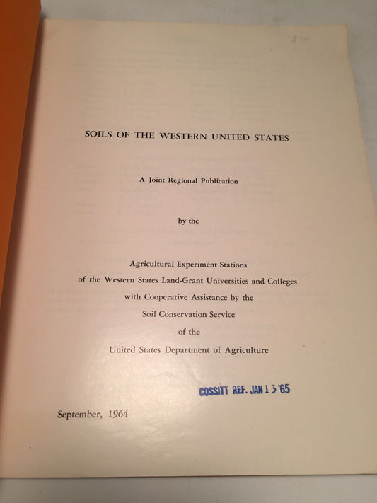 Soils of the Western United States (Exclusive of Hawaii and Alaska)