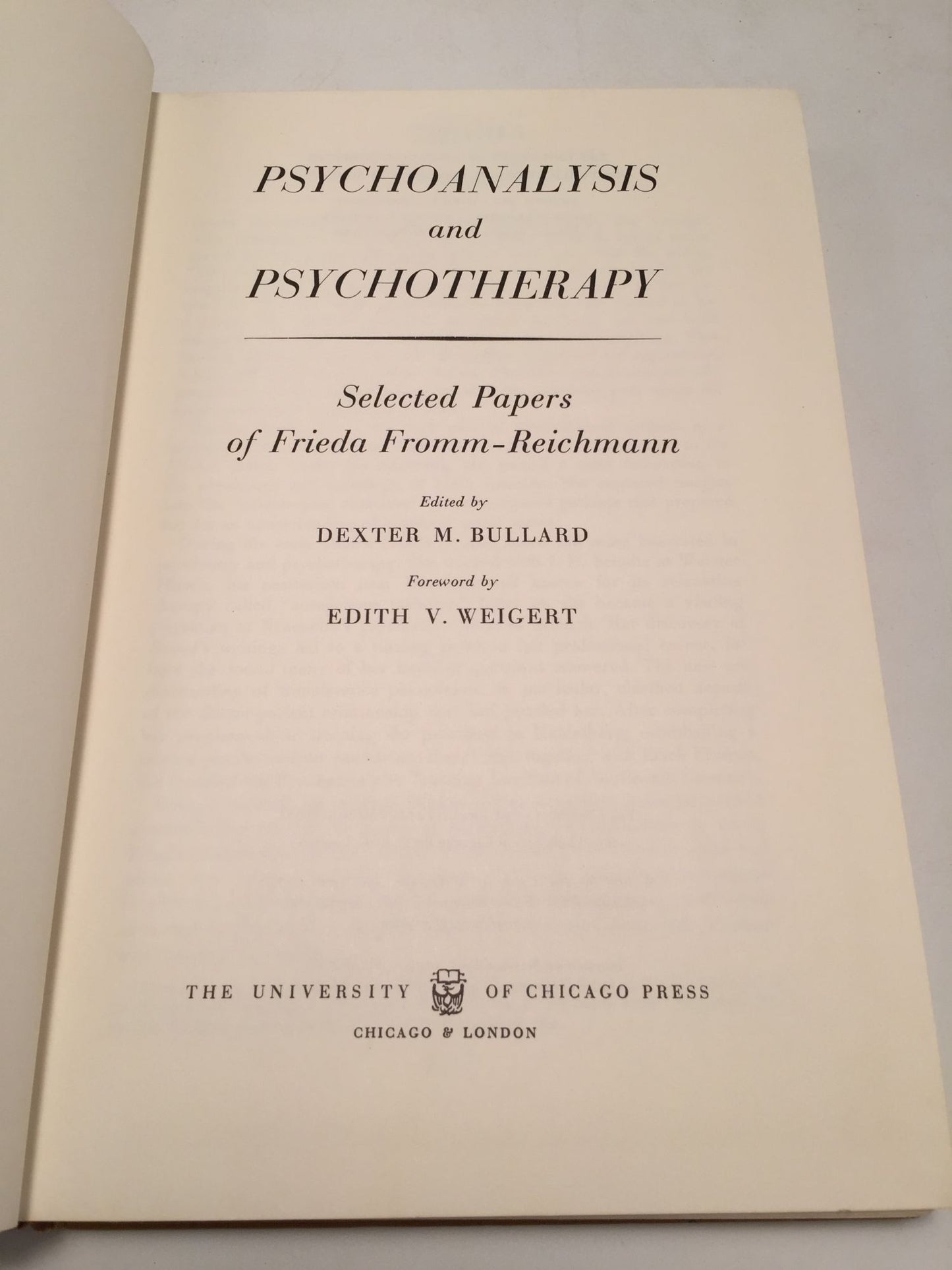 Psychoanalysis and Psychotherapy