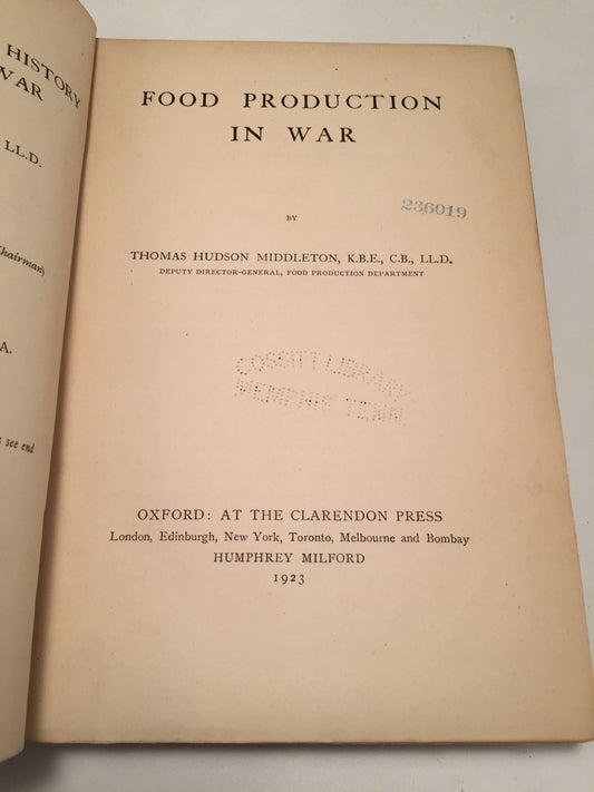 Food Production in War