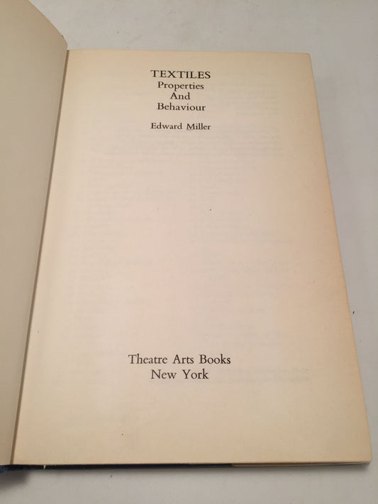 Textiles: Properties and Behaviour