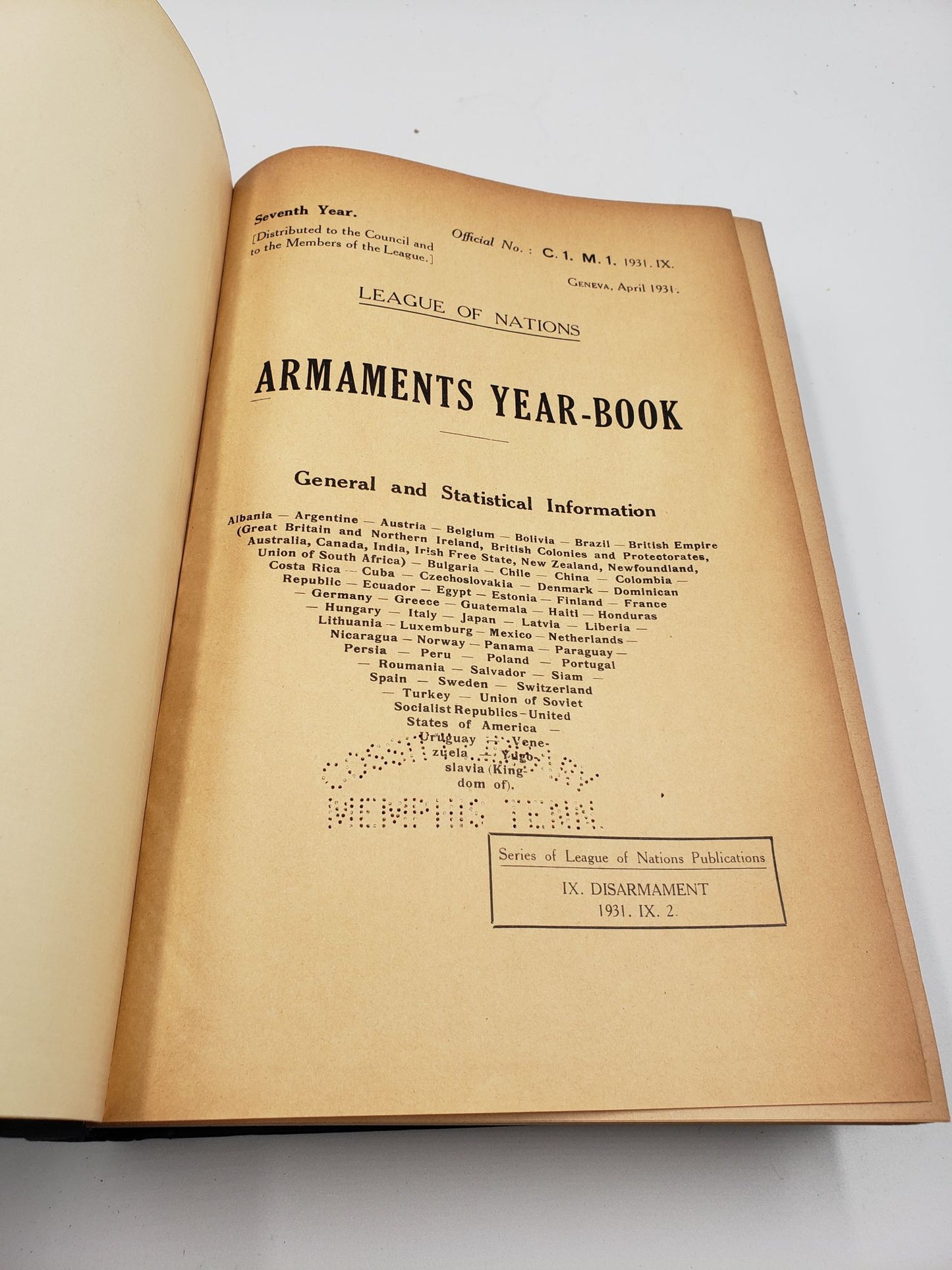 Armaments Year-Book 1930-1931