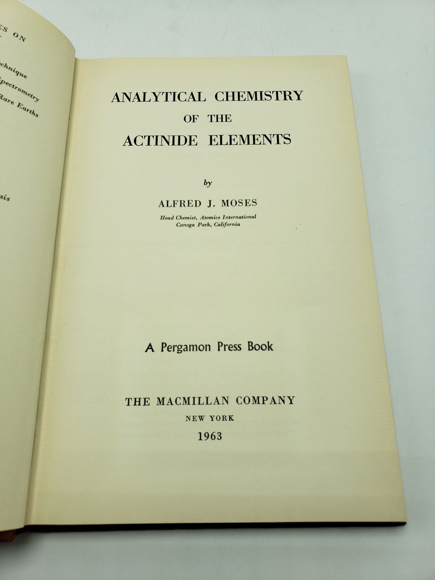 Analytical Chemistry of the Actinide Elements