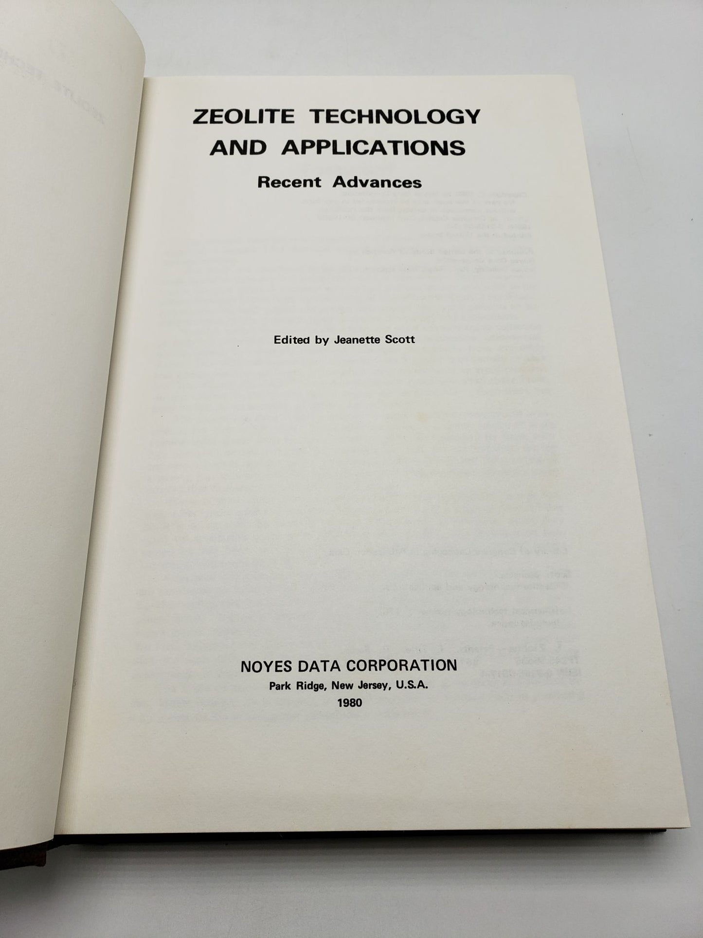 Zeolite Technology and Applications: Recent Advances
