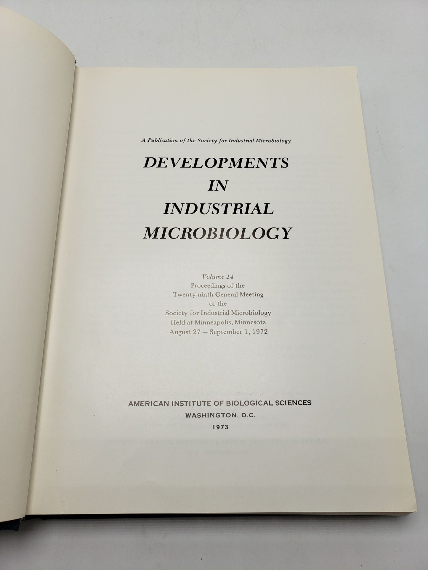 Developments in Industrial Microbiology (Volume 14)