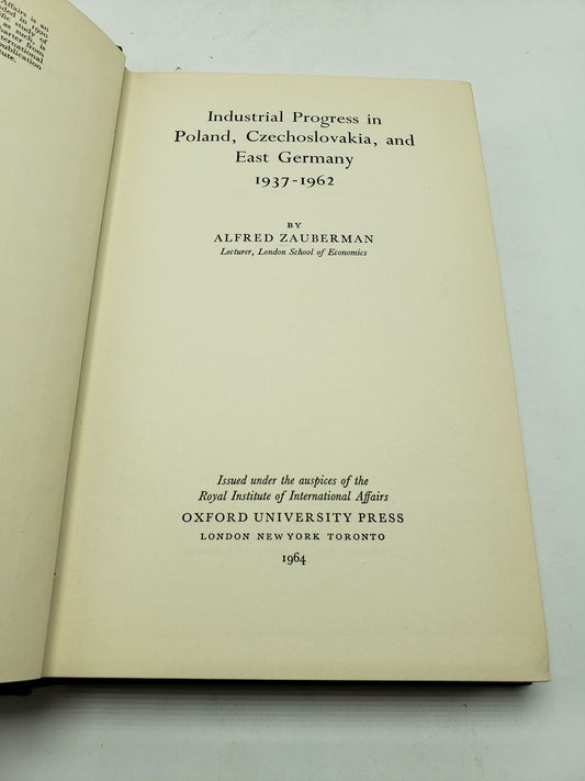 Industrial Progress in Poland, Czechoslovakia, and East Germany 1937-1962