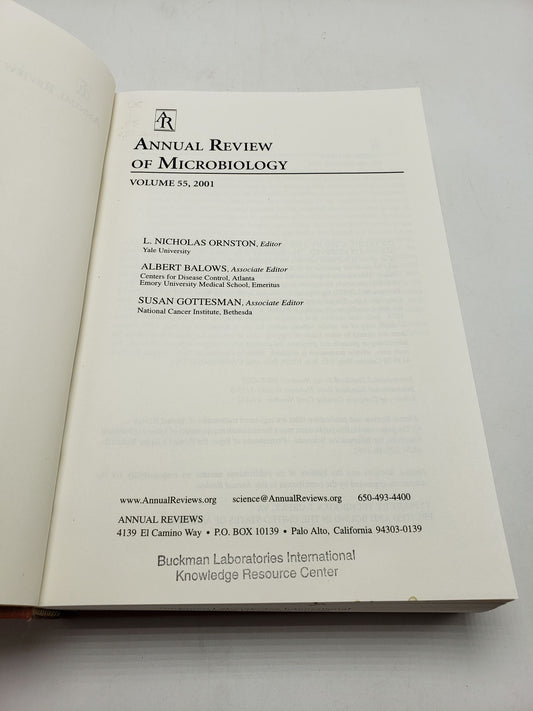 Annual Review of Microbiology: 2001 (Volume 55)